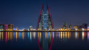 Bahrain City Night Skyline Wallpaper