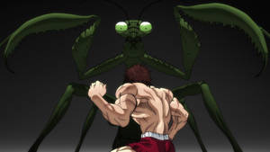 Baki Hanma Against Green Mantis Wallpaper