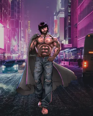 Baki Hanma Walking On Road Wallpaper