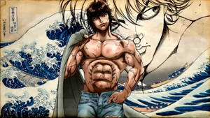 Baki Hd Great Wave Off Kanagawa Wallpaper