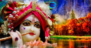 Bal Krishna Iskcon Autumn Poster Wallpaper