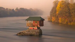 Balancing House On Full Hd Computer Desktop Wallpaper