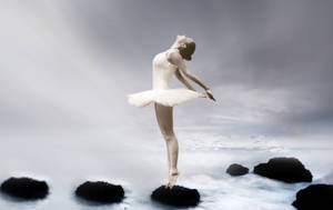 Ballet Dancer Standing On Rock Wallpaper