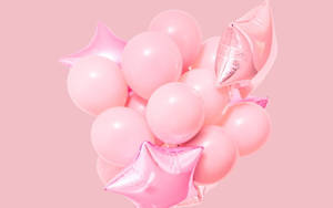 Balloons On Pink Background Wallpaper