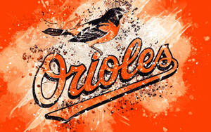 Baltimore Orioles Grunge Paint Art Wallpaper