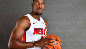 Bam Adebayo Basketball Portrait Wallpaper