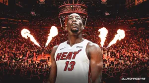 Bam Adebayo In Miami Heat Stadium Wallpaper