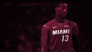 Bam Adebayo In Red Aesthetic Wallpaper