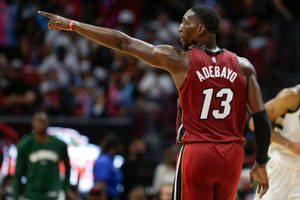 Bam Adebayo Pointing A Finger Wallpaper