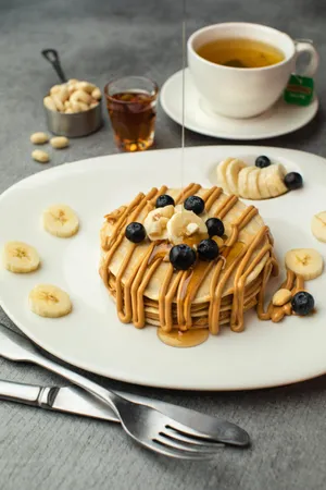 Banana Pancakes And Tea Wallpaper