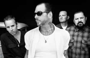 Band Members Social Distortion In Black And White Wallpaper