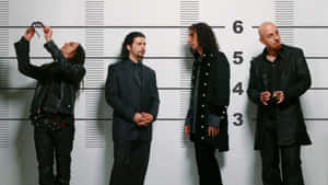 Band Mugshot Style Photo Wallpaper