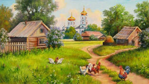 Bangladesh Village Painted Art Wallpaper