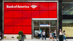 Bank Of America Red Facade Wallpaper