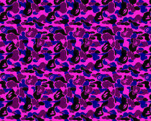 Bape Blue And Purple Camo Wallpaper