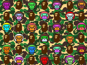 Bape Colorful Head Logo Wallpaper