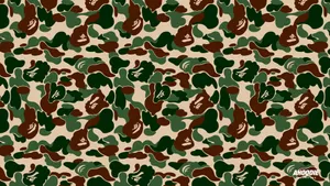 Bape Landscape Green And Brown Wallpaper