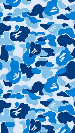 Bape Large Blue Camo Wallpaper