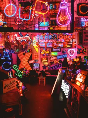 Bar Neon Aesthetic Led Sign Wallpaper