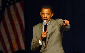 Barack Obama Making A Speech Wallpaper