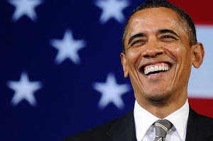 Barack Obama Smiling Candid Shot Wallpaper