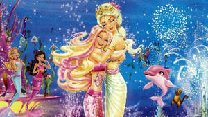 Barbie Mermaids Hugging Wallpaper