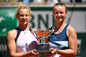 Barbora Krejcikova With Teammate Wallpaper