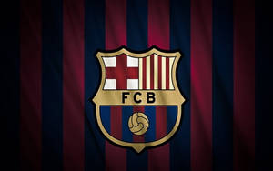 Barcelona Logo On Cloth Texture Wallpaper