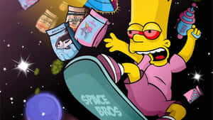 Bart Simpson Feeling High Wallpaper