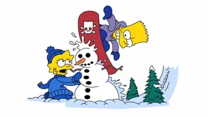 Bart Simpson Snow Skate Wallpaper