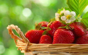 Basket Of Strawberries Wallpaper