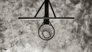 Basketball Hoop Clouds Bottom View Wallpaper