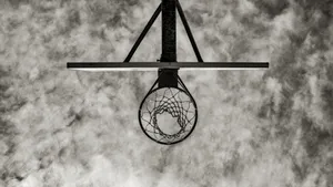Basketball Hoop Clouds Bottom View Wallpaper