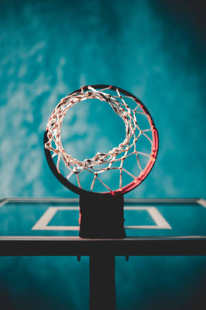 Basketball Ring On Blurred Sky Wallpaper