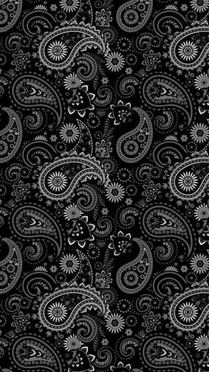 Batik Black Floral Wallpaper