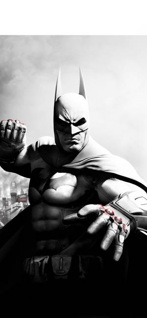 Batman Arkham Iphone With Bloodied Knuckles Wallpaper