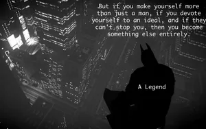 Batman On Rooftop Quotes Wallpaper