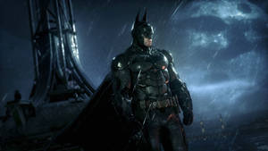 Batman Standing Fiercely In Arkham City 4k Wallpaper
