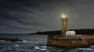 Battered Old Lighthouse Wallpaper