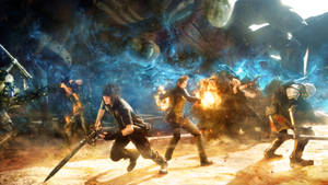 Battle Scene In Final Fantasy Xv Wallpaper