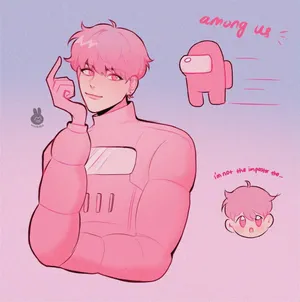 Battle The Impostor In Pink Among Us Wallpaper