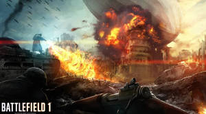 Battlefield 1 Hd Airship Explosion Wallpaper