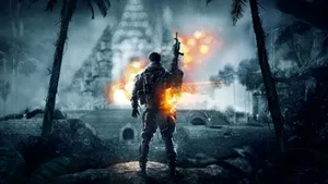 Battlefield Desktop Soldier In Ancient Ruins Wallpaper