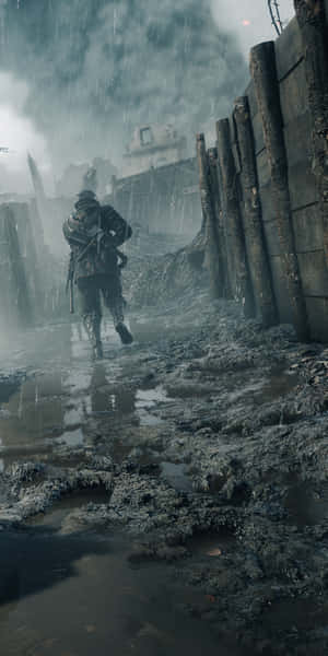 Battlefield Phone Rainy And Muddy Barracks Wallpaper