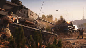 Battlefield V Tank Combat Scene Wallpaper