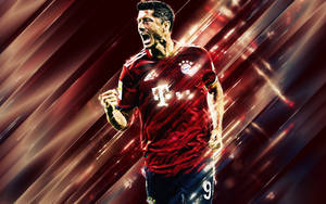 Bayern Munich Lewandowski Light Beams Art Wallpaper