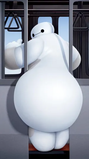 Baymax Stuck In Train Wallpaper
