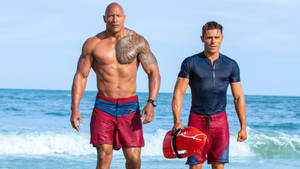 Baywatch Zac Efron And Dwayne Wallpaper