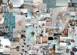 Beach Aesthetic Collage Laptop Wallpaper