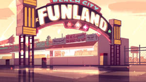 Beach City Funland Steven Universe Ipad Wallpaper